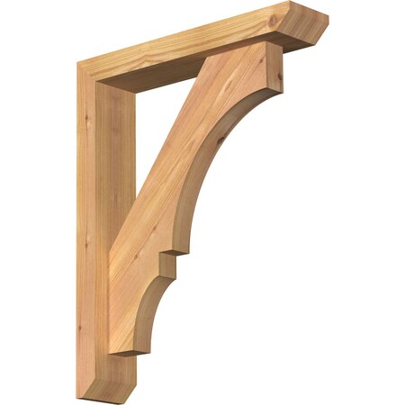 Ekena Millwork Balboa Slat Smooth Bracket w/ Offset Brace, Western Red Cedar, 3 1/2"W x 16"D x 20"H BKT0402X16X20BOA06SWR